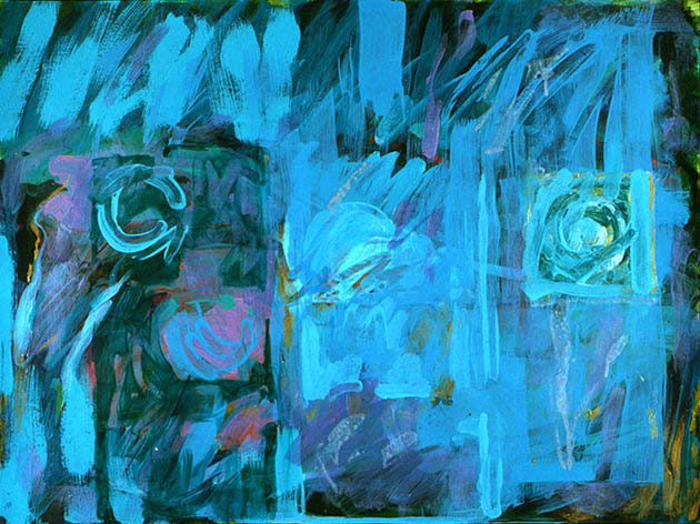 Aquarius, an abstract painting in acrylic in the modern abstract art collection of Colin Wilks