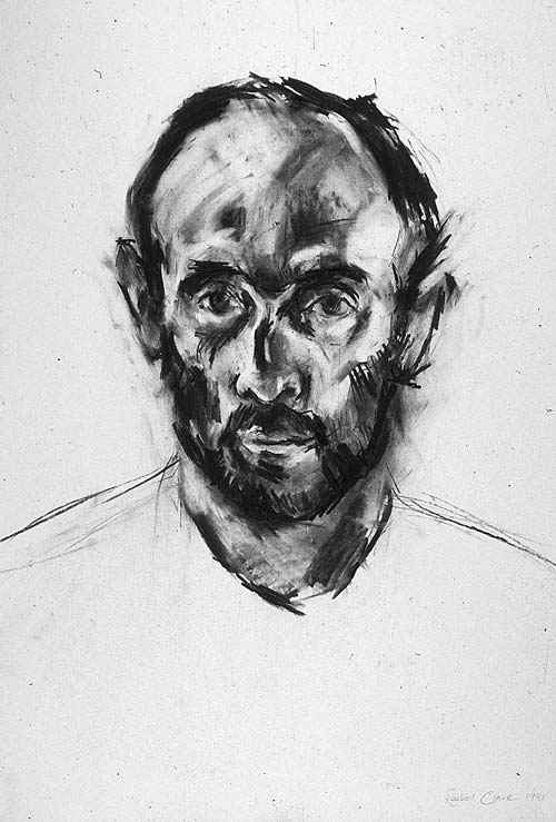 Rachel Clark charcoal drawing on paper, study for portrait painting commission