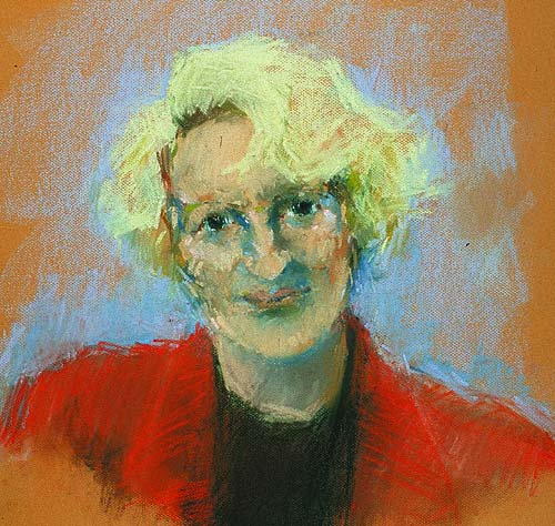 Rachel Clark portrait drawing-Julia Neuberger-pastel on paper