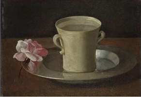Zurbaran -Still life  A cup of Water and a Rose
